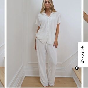 White Striped Pajama Set